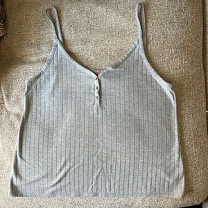Ribbed tank top with buttons